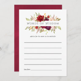 Convite Marsala e Blush Floral Chá de panela Advice