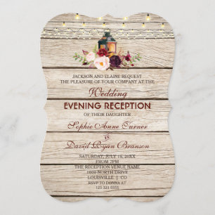 Convite Marsala Floral Antlers de Casamento