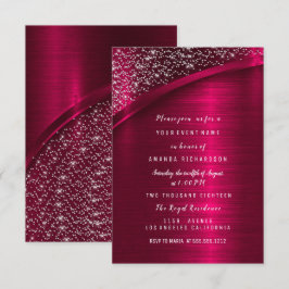 Convite Marsala Glitter Chá de panela Birthday Sweet 16