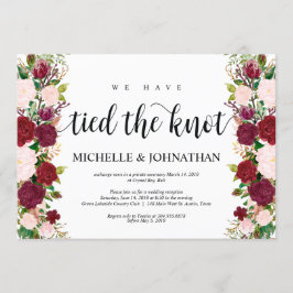 Convite Marsala rosa floral, Nós nos casamos, Fuga românti