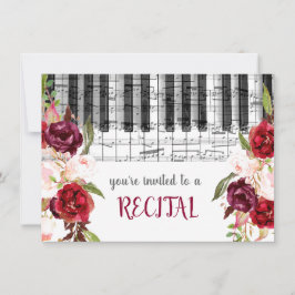 Convite marsala watercolor flores — recital