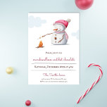 Convite Marshmallow e Snowman Holiday de Chocolate Quente<br><div class="desc">Convite de férias minimalista com uma ilustração de um boneco de neve assando marshmallows. Um dia agradável para convidar sua família,  amigos e vizinhos para uma noite de guloseimas. Ilustrada e projetada por Patricia Alvarez.</div>