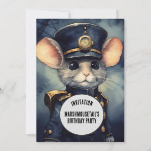 Convite Marshmousetail Steampunk Animal Nome personalizado