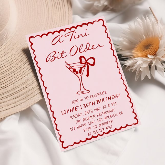 Convite Martini Cocktail A Tini Bit Older 30th Birthday (Criador carregado)