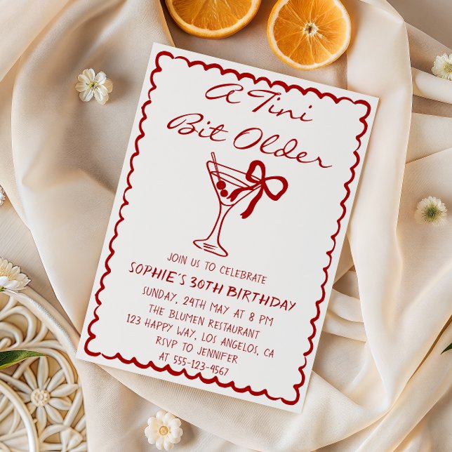 Convite Martini Cocktail A Tini Bit Older 30th Birthday (Criador carregado)