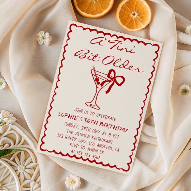 Convite Martini Cocktail A Tini Bit Older 30th Birthday (Criador carregado)