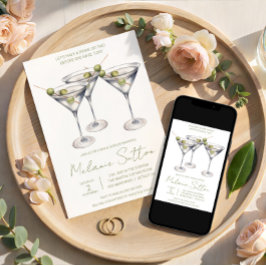 Convite Martini com Azeitonas, Bebida de Coquetel, Chá de 