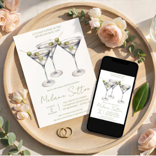 Convite Martini com Azeitonas, Bebida de Coquetel, Chá de