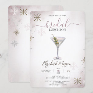 Convite Martini,Coquetel, Almoço de Noiva Flocos de Neve