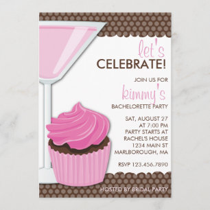 Convite Martini & cupcake Bachelorette