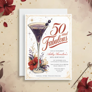 Convite Martini Fifty & Fabulous 50º Aniversário