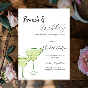 Convite Martini Green Lemon Brunch & Bubbly
