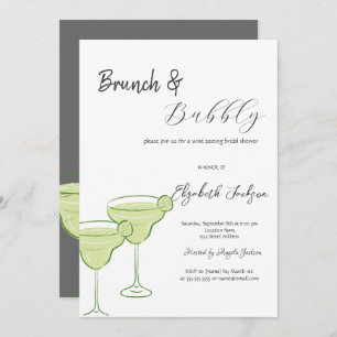 Convite Martini Green Lemon Brunch e Bubbles