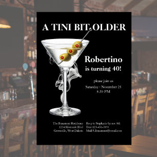 Convite Martini Tini Bit Mais Velho de 40 Anos de Idade