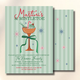 Convite Martini's & Mistletoe Christmas Cocktail event
