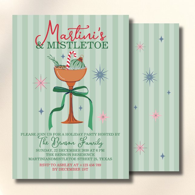 Convite Martini's & Mistletoe Christmas Cocktail event (Criador carregado)