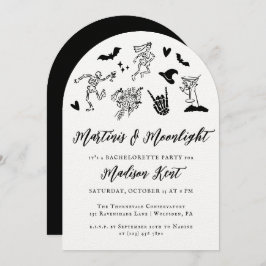 Convite Martinis & Moonlight Spooky Whimsical Bachelorette