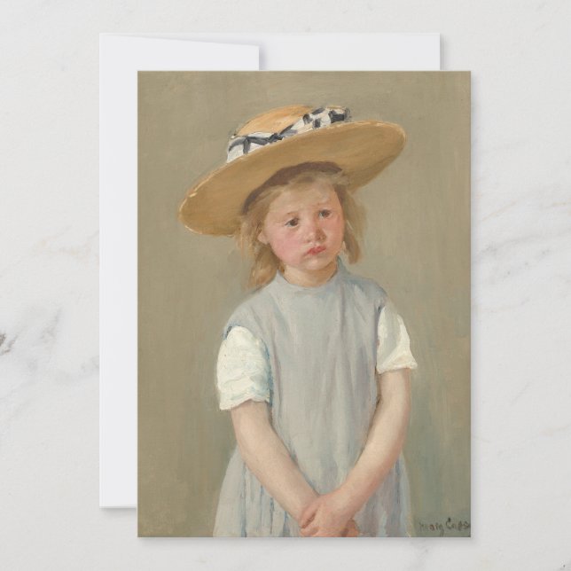 Convite Mary Cassatt - Criança num Chapéu de Palha (Frente)