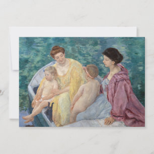 Convite Mary Cassatt - Duas mães e crianças em um barco
