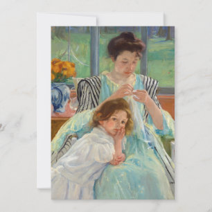 Convite Mary Cassatt - Jovem Mãe Costurando