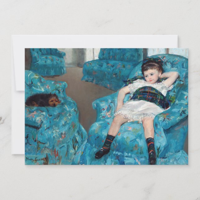 Convite Mary Cassatt - Menina em uma Poltrona Azul (Frente)