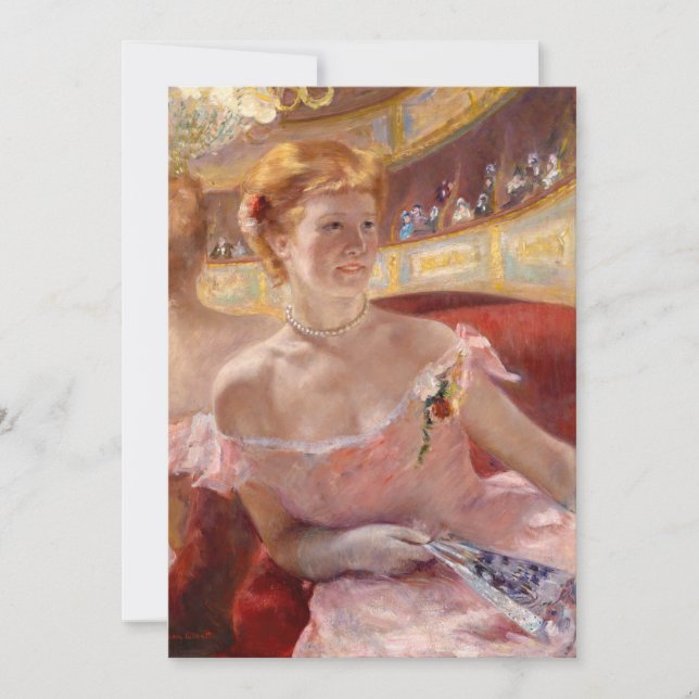 Convite Mary Cassatt - Mulher com Colar de Pérola num cama (Frente)