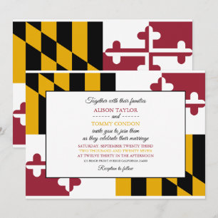 Convite Marylander Flag, Flag of Maryland Wedding