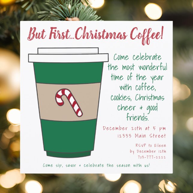 Convite Mas Primeiro Natal Caneca de Café Cana de Açúcar F (Criador carregado)
