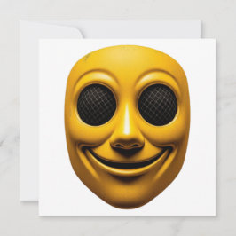 Convite Máscara Amarela Sorridente