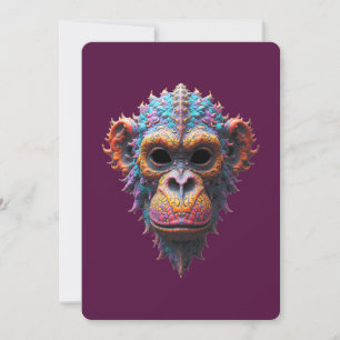 Convite Máscara de Chimpanzé Ornata