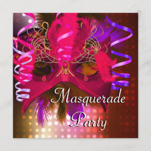 Convite Máscara de Festa de Mascarada Carnaval de Mardi Gr