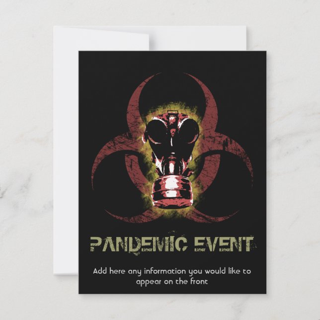 Convite Máscara de gás de risco biológico personalizável (Frente)