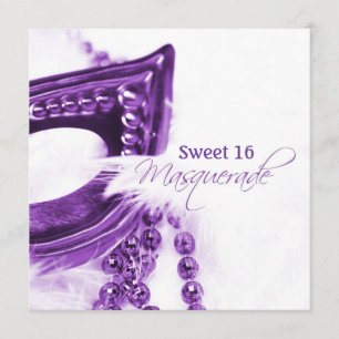 Convite Máscara de Mascarada roxo