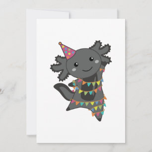 Convite Máscara de Rosto Adulto Axolotl Garland Aniversá