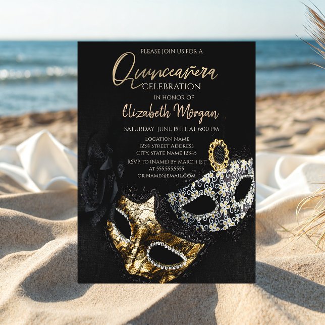 Convite Máscara Elegante de Confetes, Mascarada Quinceañer (Criador carregado)