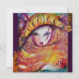 Convite MÁSCARA EM AMARELO, FESTA DE MARDI GRAS champanhe 