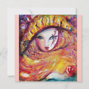 Convite MÁSCARA EM AMARELO Máscaras de Carnaval Festa de M