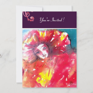 CONVITE MÁSCARA EM VERMELHO 2 / FESTA DE MÁSCARAS DE MARDI