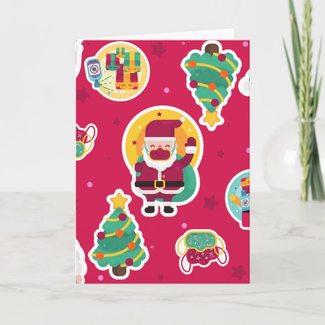 Convite máscara facial covid árvore do papai noel (Frente)