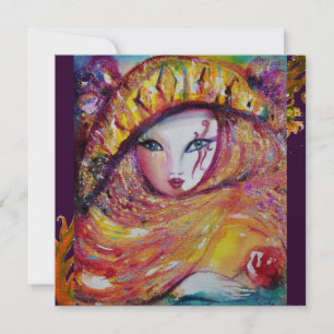 Convite MÁSCARA NO AMARELO violeta roxo vermelho prateado