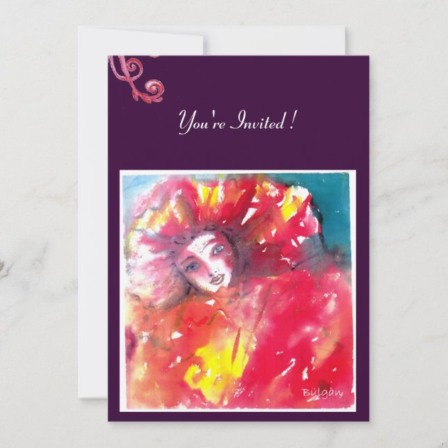 CONVITE MÁSCARA VERMELHA 2 / FESTA CARNAVALESCA DE MÁSCARA (Frente)