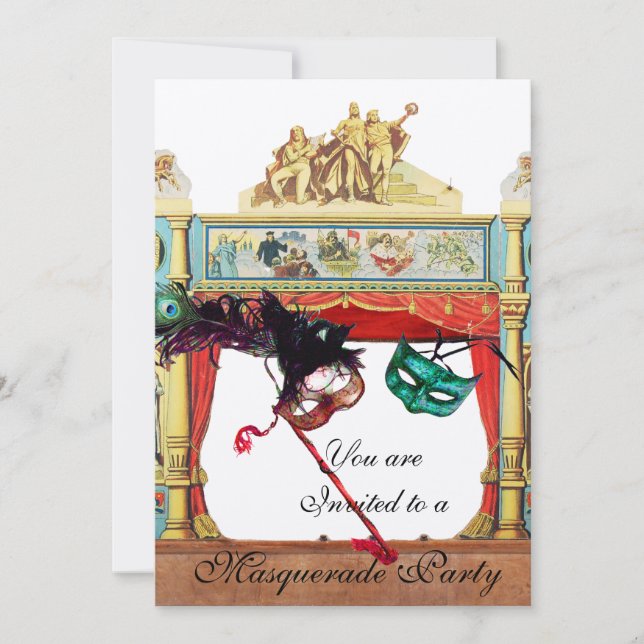 CONVITE MASCARADA DE BOLA DE GRAS MARDI MASSA O PALCO DE T (Frente)