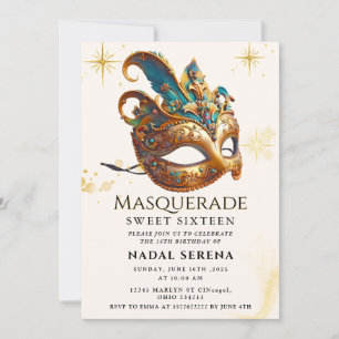 Convite mascarada de ouro