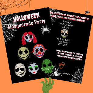 Convite Mascarada do disfarce de peça mascarada do Hallowe