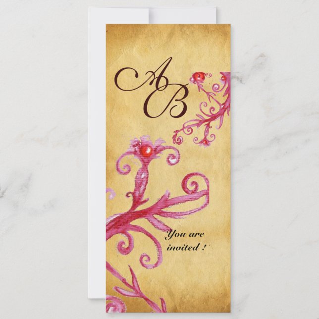 CONVITE MASCARADA MAGIC BERRIES MONOGRAM, (Frente)