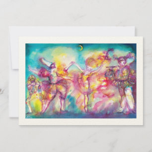 Convite MASCARADA, Mardi Gras Máscaras, Dança, Música