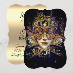 Convite Mascarada mask elegante gótico vitoriano