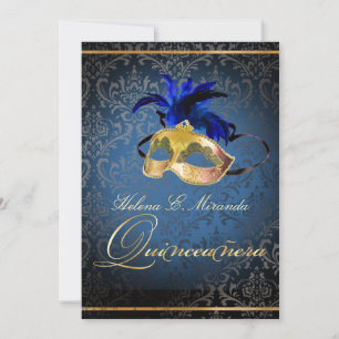 Convite Mascarada PixDezines/Cor azul/escuro!!