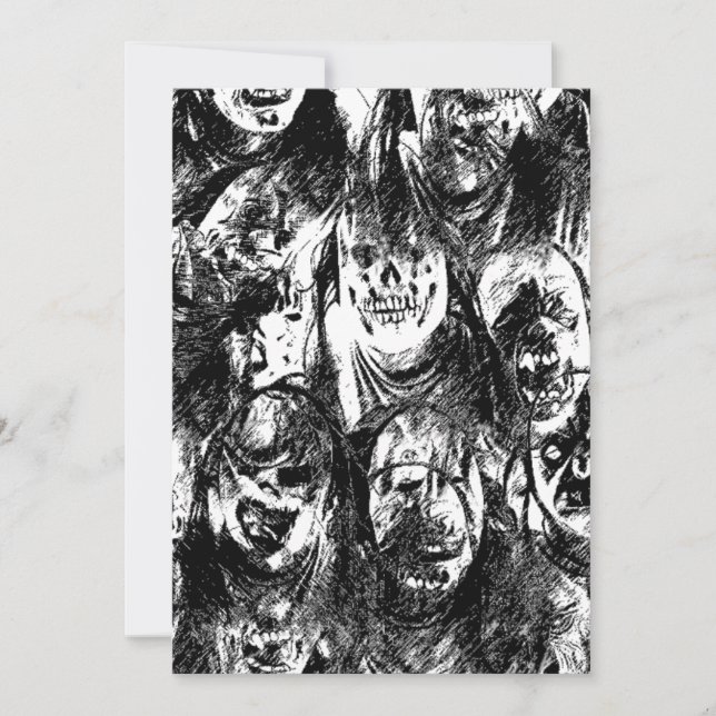 Convite Máscaras assustadoras (Frente)