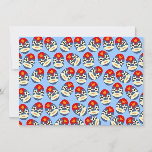 Convite Máscaras Azul Lucha (Frente)